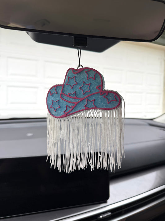 Blue and Pink Cowboy hat w/ Fringe