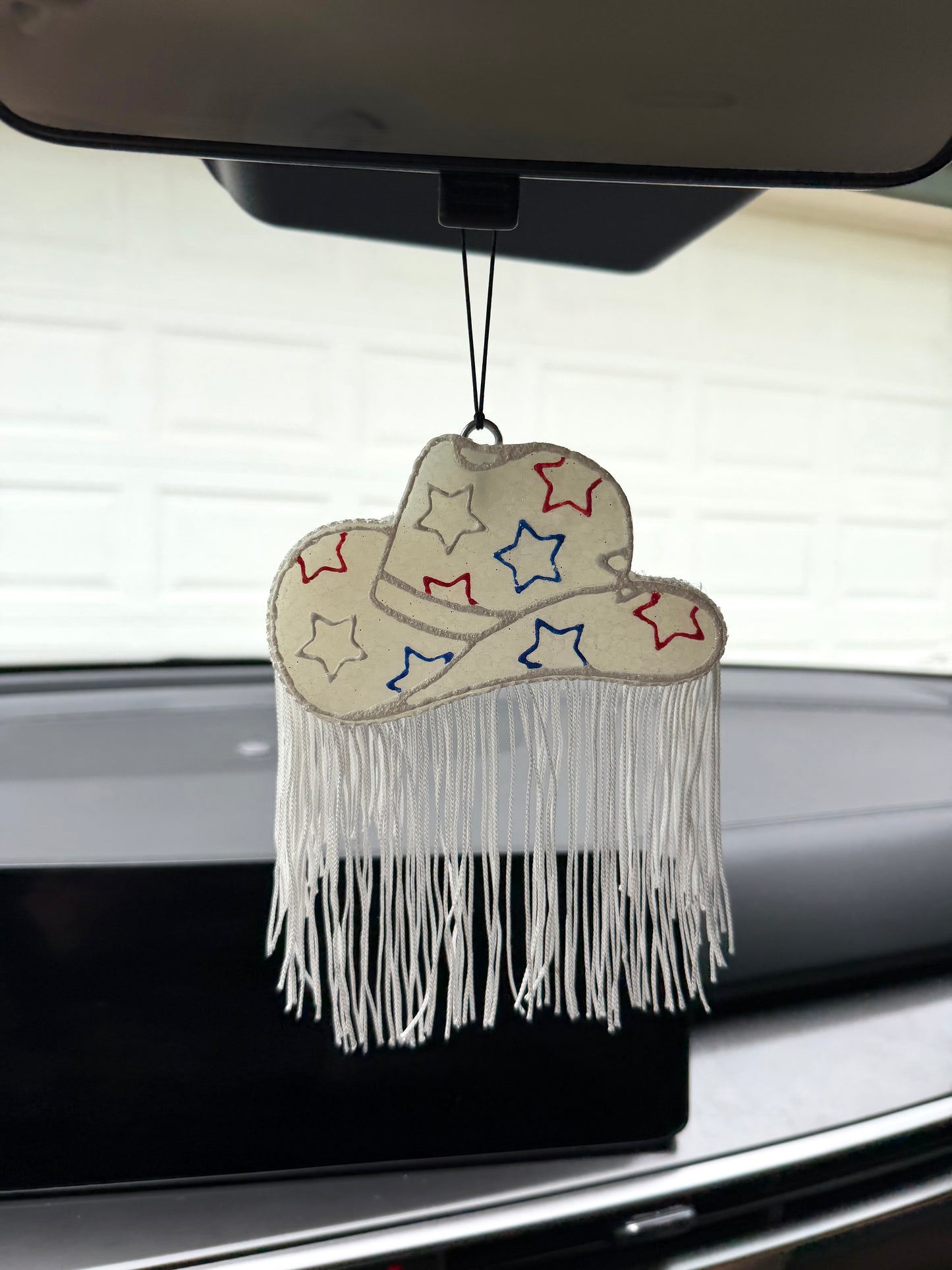 Red, White, and Blue Cowboy Hat w/ Fringe